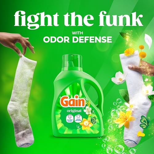 Image of Gain Liquid Laundry Detergent with Odor Defense, Original Scent, Laundry Soap For HE Washing Machines, 60 fl oz, 45 Loads, Pack of 2 (Packaging May Vary)