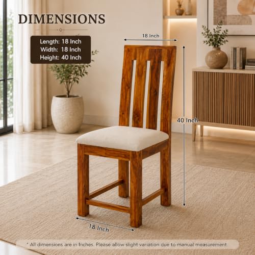 Image of Sheesham Wood 4 Seater Dining Table Set for Living Room Solid Wood Dining Table Set with 4 Chairs, Diningroom Furniture