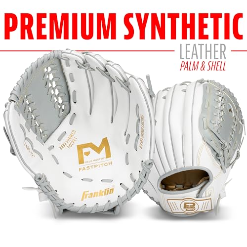 Franklin Sports Field Master Fastpitch Glove - 12" Righty - White + Grey - image 4