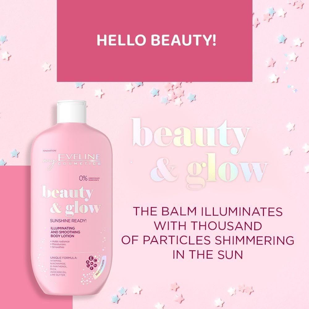 Eveline Cosmetics Beauty&Glow Illuminating Smoothing Body Lotion with Gold Particles - Image 2