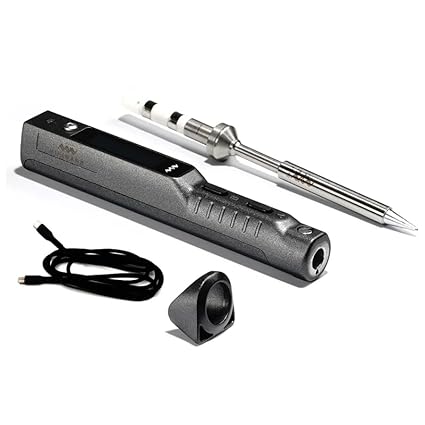 SainSmart TS101 65W Mini Digital Electric Soldering Iron with TS-B2 Tip & USB Type C Cable, DC+PD Power Input, LCD Programmable Display, Adjustable Temperature, Auto Sleep, Upgrade