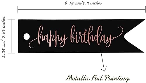 Miniatura 181 de Etiquetas de papel para colgar con texto en inglés «Happy Birthday», 100 unidades Azul,Aqua Blue,Negro -,azul, cerceta (Dark Teal Blue),Rosa