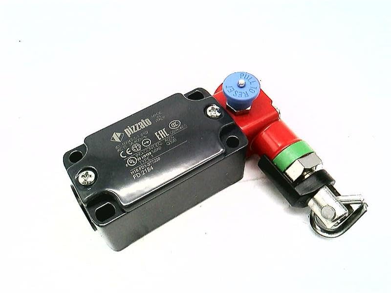 PIZZATO FD 2184-25 - 80 Degree C, 3 NC, Metal HOUSING, NO Cable Gland, ONE Conduit Entry, PG 11 Conduit Entry, Right Transversal Head, Rope Safety Switch, Silver Contacts, Slow Action, Standard Force