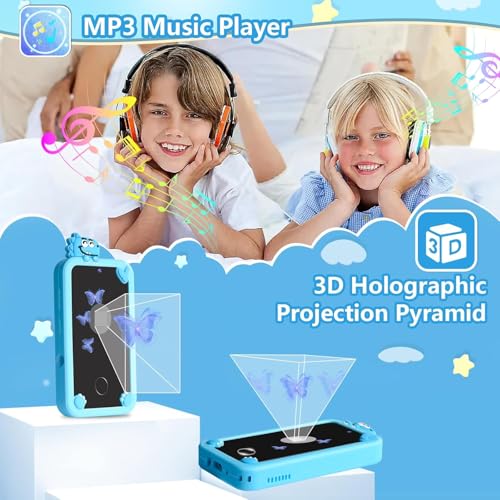 Image of Cason Small Smart Phone for Boys & Girls,2.8 inch Touch Screen Mini Toy Phone for Kids with Dual Camera, Music Player, Games Kids Mobile with 8GB SD Card (Blue)
