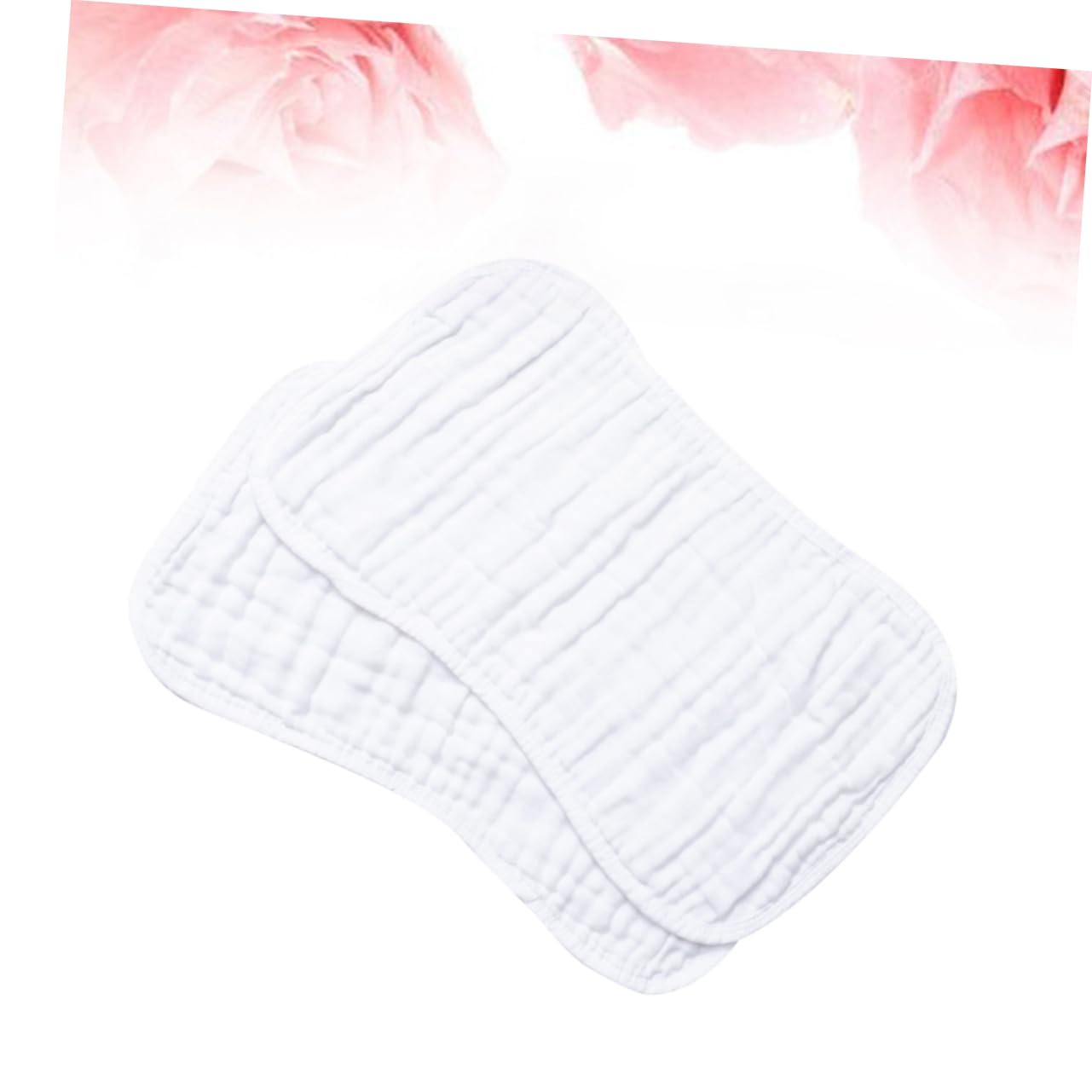 Hemoton 2pcs Burp Cloths Soft Gauze Spitting Pad for Boy Girl Comfortable Shoulder Cushion for and Spit up for Newborn Feeding White