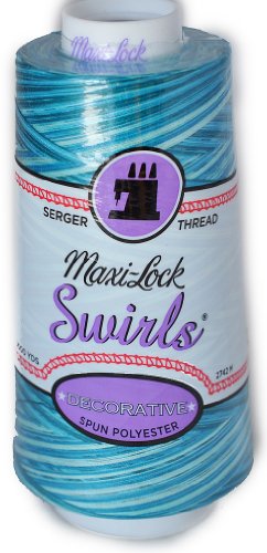 Maxi Lock Swirls Blue Water Ice Serger Thread 53-M57 miniatura 1