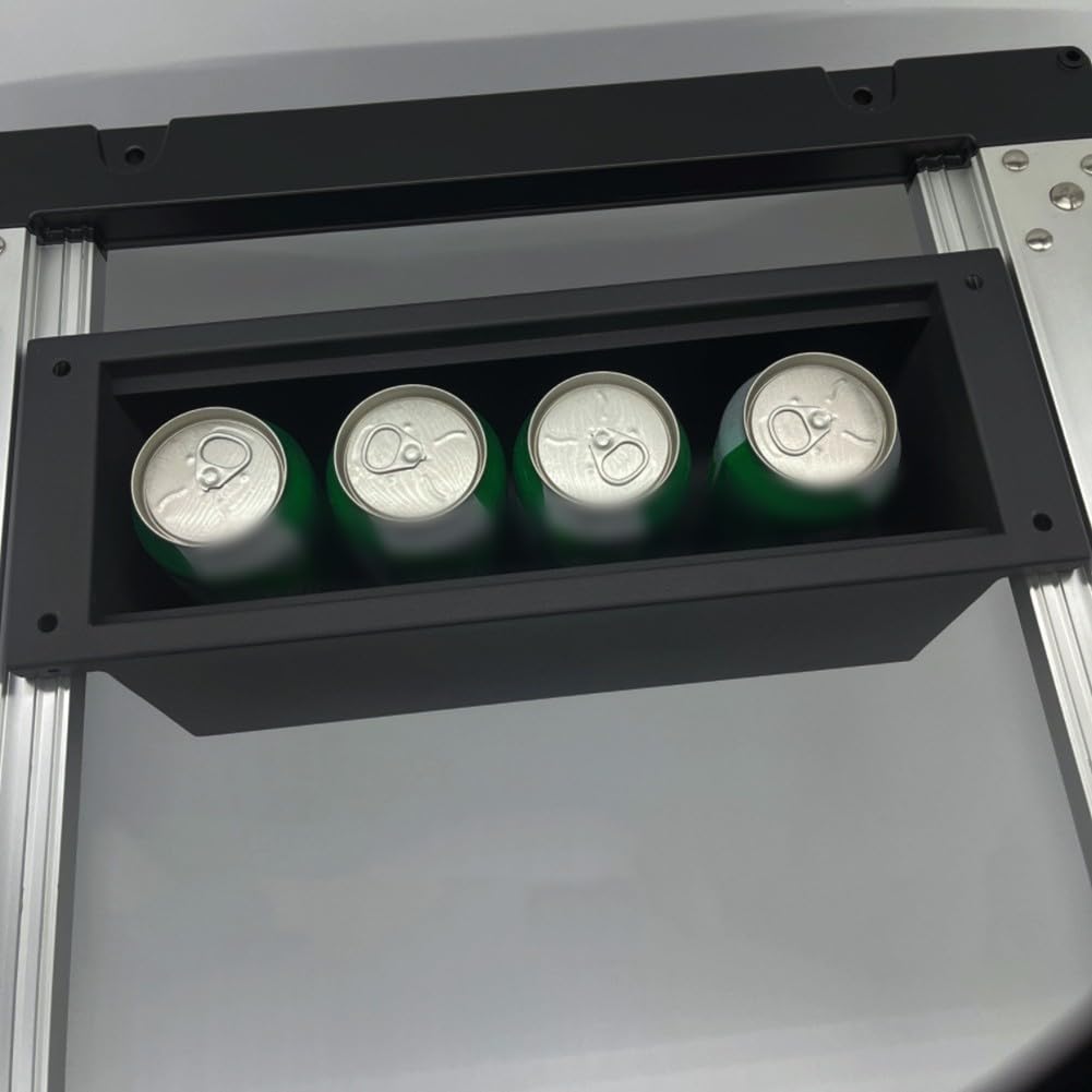 Caja organizadora de almacenamiento para mesa de camping IGT, construcción totalmente de acero, resistente al calor, para equipo de cocina al aire libre, negro (sin asa)