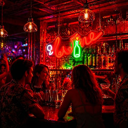 Image of Neon Sign, Beer Neon Signs for Wall Decor LED Signs Neon Light | Beer Neon Sign, Red LED Signs for Business, Man Cave, Gaming Room, Pub, Party, Bar, Home Decor, Gift, Dimmable, USB Powered