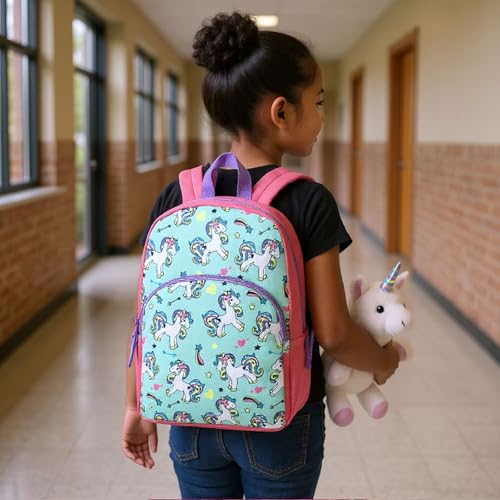 Image of Trail maker 15 Inch Kids Backpacks for Boys & Girls | Preschool, Kindergarten, Elementary School Backpacks with Adjustable, Padded Straps (Upbeat Unicorns)