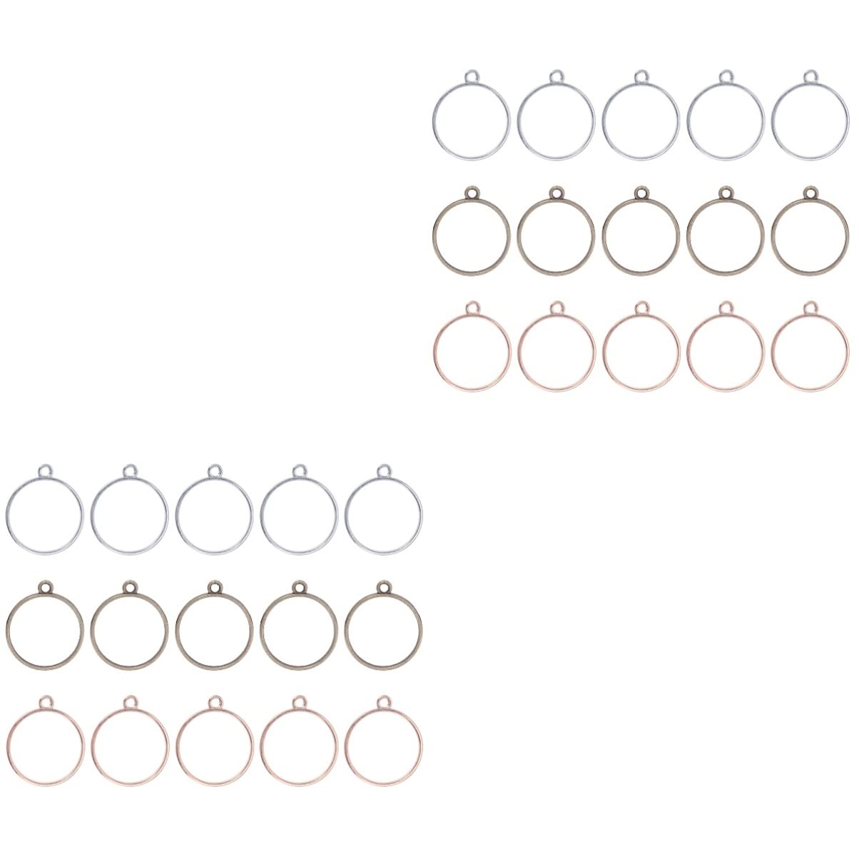 NUOBESTY 60 Pcs Jewlery Open Back Bezels for Resin Foam Bears for Craft Pendant Setting Back Bezel Pendant Jewelry Making Supplies Hollow Pendants Mold Accessories Base Baffle Blank