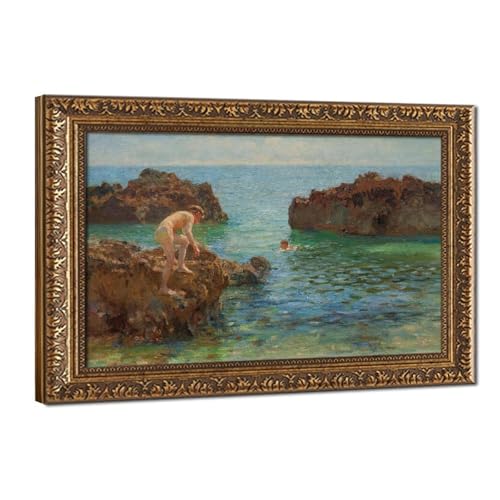 Impressions sur toile pour garçons se baignant, un décor artistique Henry Scott Tuke pour salon