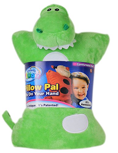 Image of Cloudz Kids Super Soft N' Cuddly On Hand Animal Airplane Travel Pillow Pal! Keep Children Comfy and Supported with a Buddy While Traveling or just Resting at Home - Dinosaur