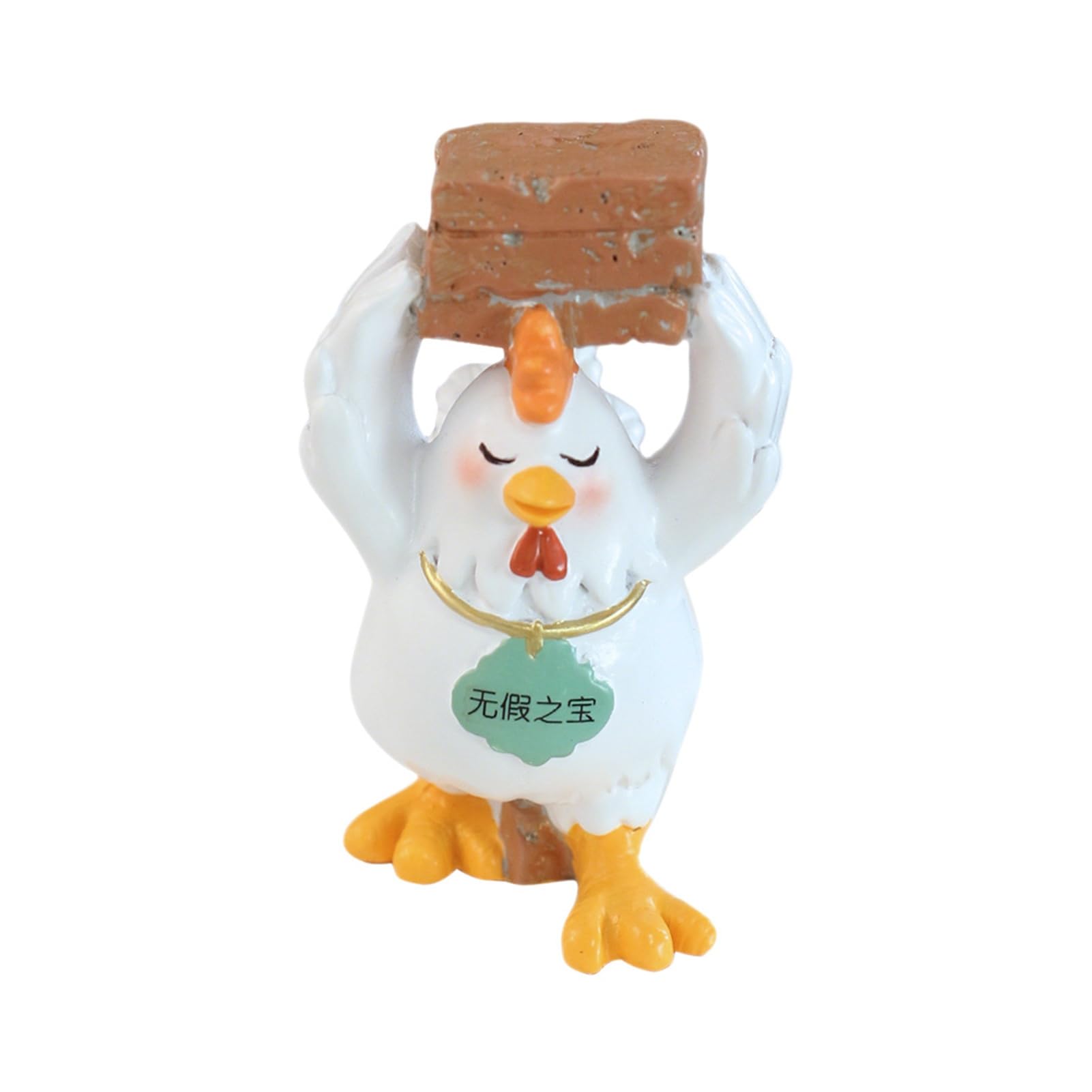 Glifora Chicken Ornament - Compact Size Resin Desk Decoration, Healing Emotional Power Bank Chicken Figurine Home Decoration