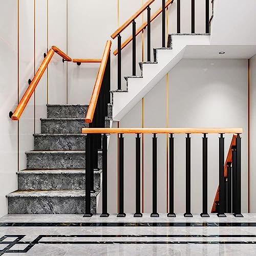 Poteau de rampe en fer forgé noir de 95 cm pour une balustrade élégante et sécurisée