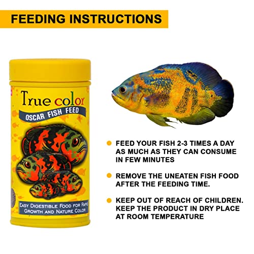 Image of TUNAI Sf+ True Color Oscar Special Fish Food |100G| 4Mm Pellets| Fish Feed Fortified with 55% Protein, Calcium, Vitamins, Has Natural Color Enhancer and Regulates Digestion - All Life Stages