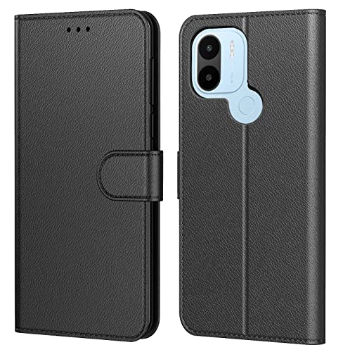 Tenphone Coque pour Xiaomi Redmi A1 / A1+, Coque Redmi A1,Etui Protection Housse Premium en Cuir PU, [Emplacements Cartes], Pochette Flip Case Compatible avec Xiaomi A1 Book (Noir) Cover