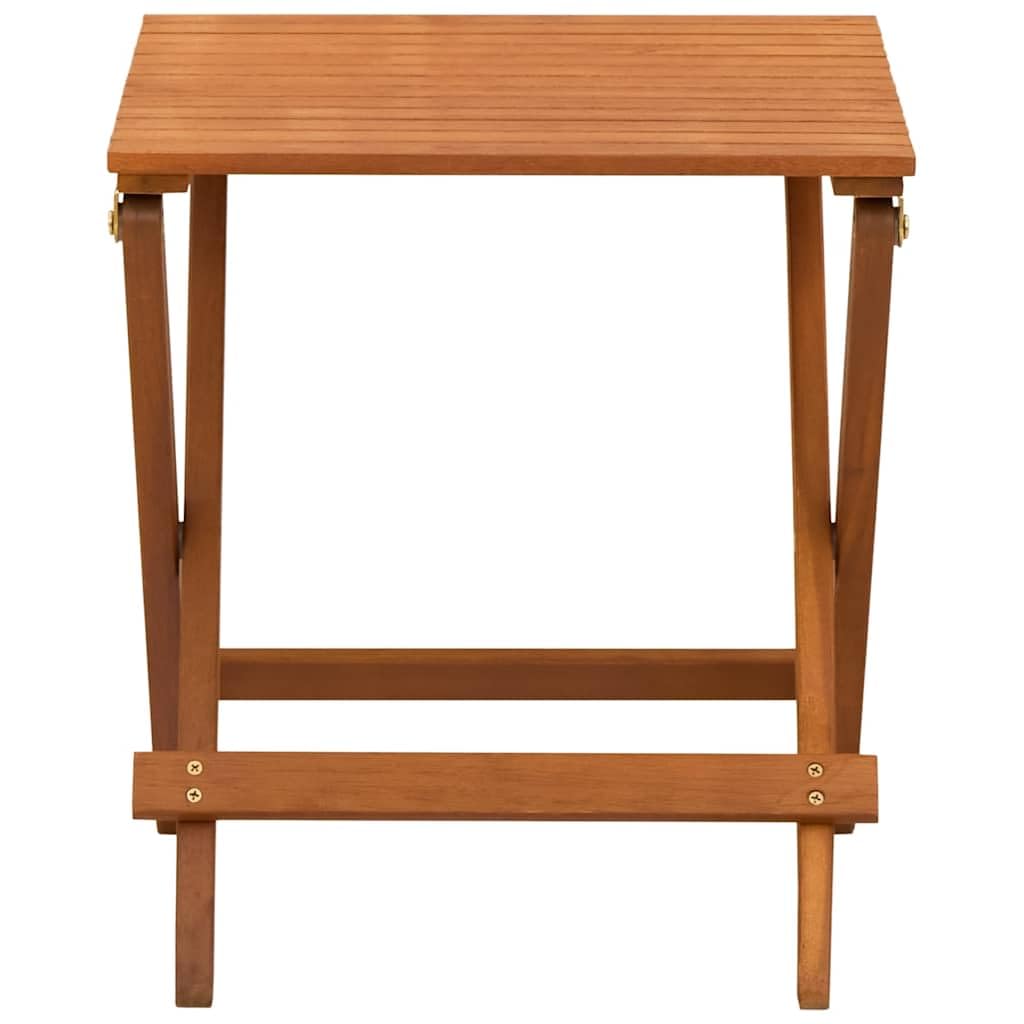 Ensemble de Bistro Enfant 3 pièces en Bois d’Eucalyptus Massif Finition à l’Huile, Table 40 x 40 x 45 cm et 2 chaises 32 x 38 x 57,5 cm pour Jardin terrasse