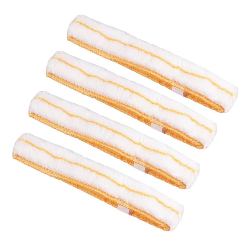 4 Pcs Microfiber Window Washer Replacement Scrubber, Window Squeegee Cleaner Pads for Extension Pole 35cm
