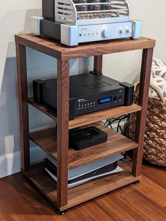 Daksh Audio Rack with Adjustable Shelving: 1 Shelf, Rustic Style ...