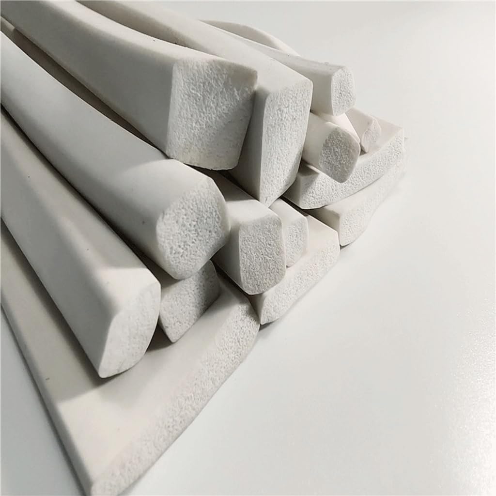 Tira de Sellado de Espuma de Silicona, Tira Rectangular Blanca del lacre de la Esponja Espuma silicón for los tamaños múltiples Las Puertas y Windows | Length 5M 10mmX20mm