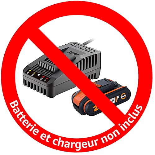 WORX Souffleur de feuilles sans fil Brushless 20V WG584E.9 Livré sans batterie ni chargeur Technologie Turbine 3 vitesses jusqu'à 145kmh 720m3h - vue 3