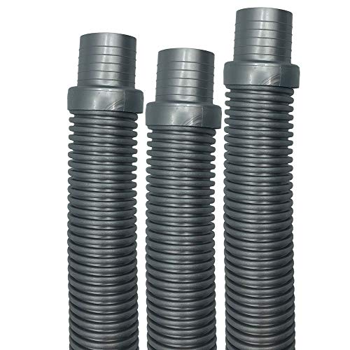Puri Tech 3 Pack Universal Pool Cleaner Hose 48 Long, Silver Color, for Hayward Navigator, Vac Ultra, AquaBug