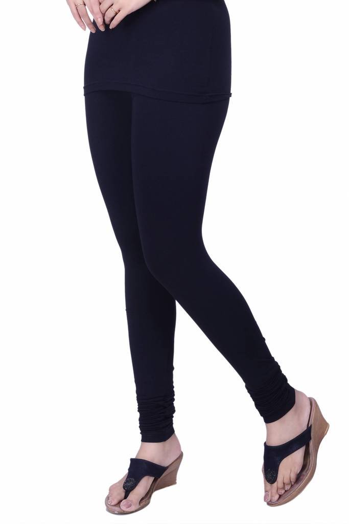 Awadh Chikan CraftAcc Women Cotton Ankle Leggings Running Workout Yoga Pants/Ladies Leggings-Black L