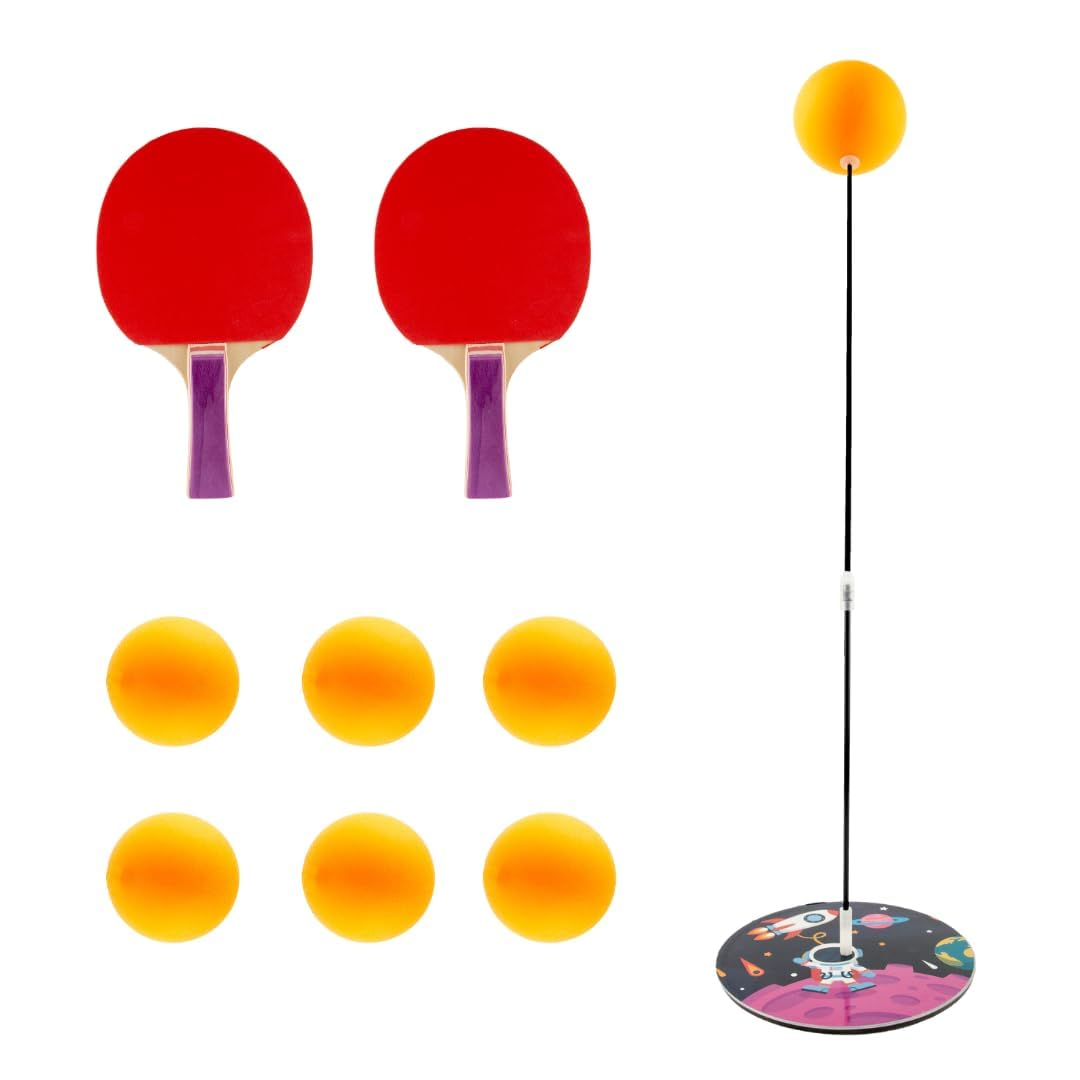 MOROVIK Indoor Outdoor Ping Pong Table Tennis Trainer with 2 Wooden Rackets & 6 Balls | Sports Toy for Teenagers & Kids | Birthday Gift (B0CV3RYLBR) Amazon Price History, Amazon Price Tracker