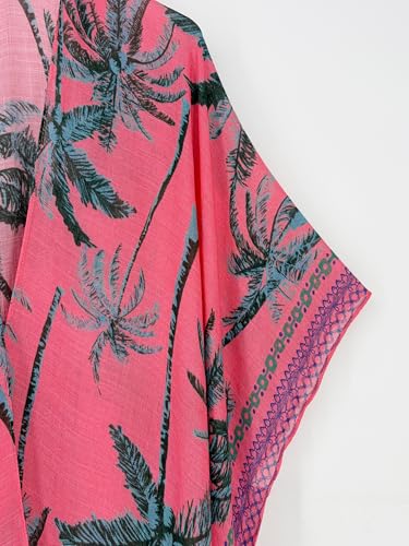 Image of Spicy Sandia Kimonos for Women Floral Beach Cover Up Loose Swimsuit Bathing Suit Coverup Cardigan for Summer Swimwear