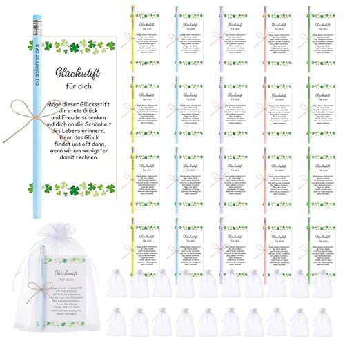 SANLIUSANJIU 20 Pcs Glücksbringer Prüfung Schüler mit Radiergummi Glücksbringer Prüfung mit Glückskarte-Du Schaffst Das Abschiedsgeschenk für Schulklasse