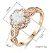 CiNily Opal Rings for Women-18K Rose Gold Plated White Fire Opal Zirconia Women Jewelry Gemstone Engagement Anniversary Ring Size 7