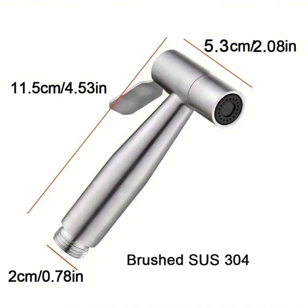 Toilet Bidet Sprayer Hose Kit with Hanger Spray Bidet Attachment Water Pressure Control Adjustable Stainless Steel Diaper Bidet — view 3
