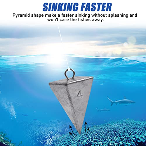 Image of Fishing Pyramid Sinker Weights Pyramid Fishing Sinker Bulk Lead Fishing Weights Tangle Free Fishing Sinker 1oz 2oz 3oz 4oz