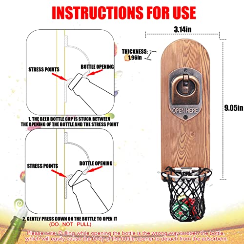 Apribottiglie Magnetico da Parete in Legno