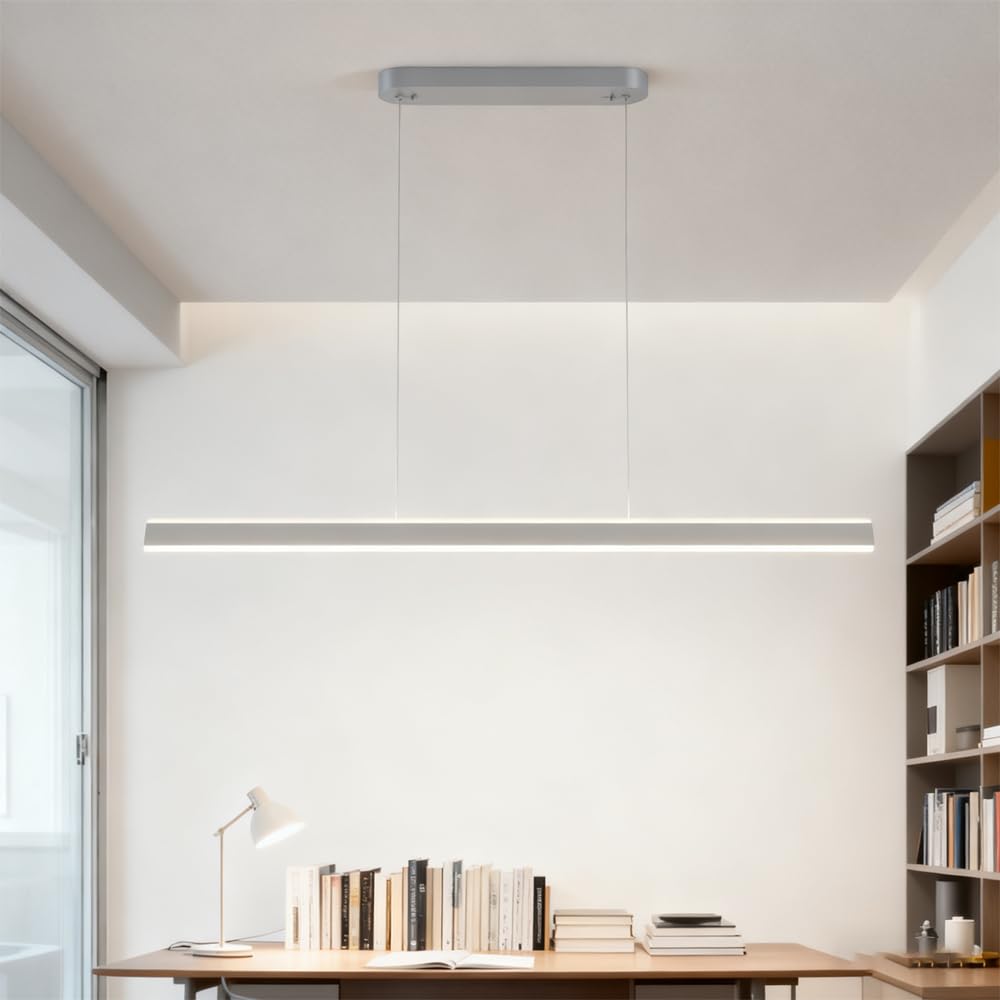 Moderna Lampada A Sospensione A LED Con Telecomando Per Isola Cucina, Lunga Lampada A Sospensione Lineare Sopra Il Tavolo Da Pranzo, Lampada A Sospensione Dimmerabile Per Soggiorno, Ufficio