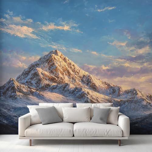 Papier peint intissé montagne enneigée décor panoramique chic - 4