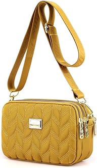 Ladies Small Cross Body Bag, Women Multi Pocket Shoulder Bag Waterproof Nylon Side Bag Handbag with Adjustable Strap for Holiday Travel