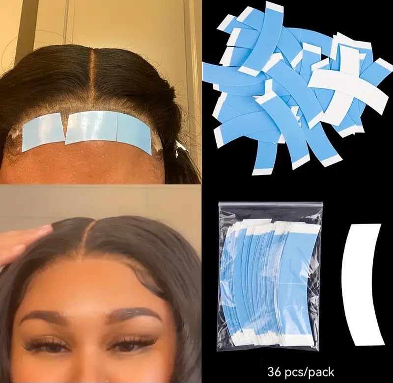 Wee Ultra Strong Hold C Shape Hair Wig Tape Strips Walker Tape Ultra Hold Tape Strip Alternative for hair patch (7.6cmX2.2cm 36pc./pack) 3