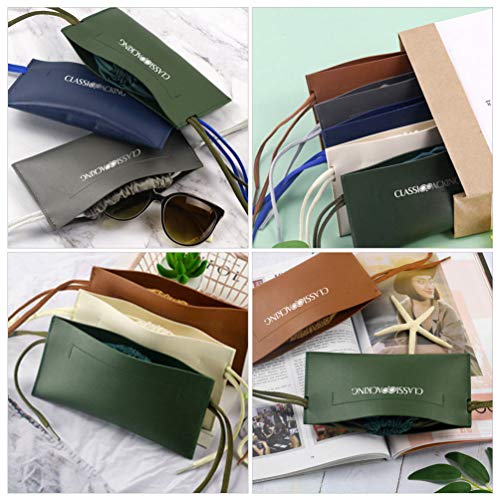 Hemoton Estojos de Couro para Ã“culos de Sol Com Cordão Duplo Pu Bolsas para Ã“culos Ã“culos de Prot