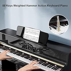 88 Touches Piano Numérique Lesté Hammber Action Clavier Électrique Piano Support Bluetooth MIDI Avec Support De Meubles, Triple Pédale, Tabouret for Débutants Et Professionnels (Color : White_Without - Les Beatles, Paul McCartney, John Lennon, RIngo Starr, George Harrison 88 Touches Piano Numérique Lesté Hammber Action Clavier Électrique Piano Support Bluetooth MIDI Avec Support De Meubles, Triple Pédale, Tabouret for Débutants Et Professionnels (Color : White_Without – Image 3