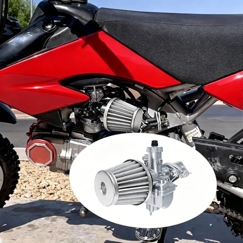 Image of 26mm VM22 Carburetor for Predator 212cc Honda GX160 GX200 196cc CT200U KT196 Moto Mini Bike and Go Kart 6.5HP Engine with 38mm Air Filter,Intake Manifold,Main Jets(Silver)
