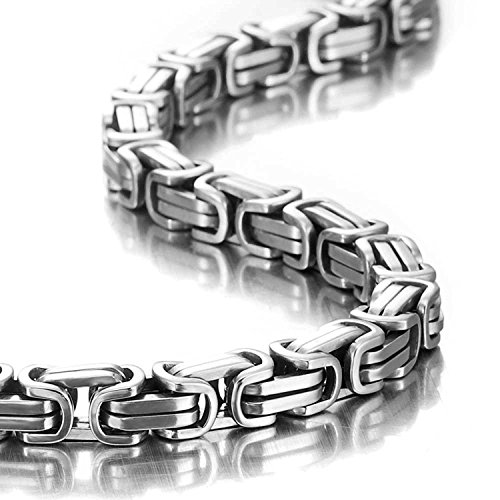 Urban Jewelry Impressive Mechanic Style Men's Necklace Stainless Steel Silver Chain, Width 6mm (19,21,23 Inches)4