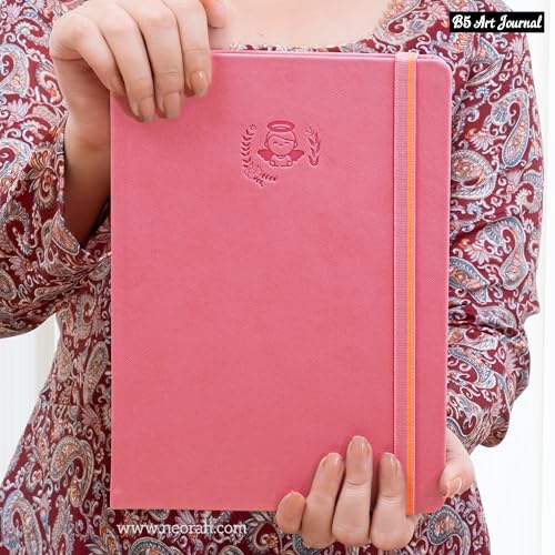 Image of NEORAH - B5 - ART JOURNAL | 200Gsm Dotgrid Notebook |160 Pages(25.0 x 17.5 cm) | Lay Flat |Hard Cover Bullet - Journal|3 Bookmarks |Elastic Closure | Inner BackPocket | Ideal-Junk Journal (PINK)