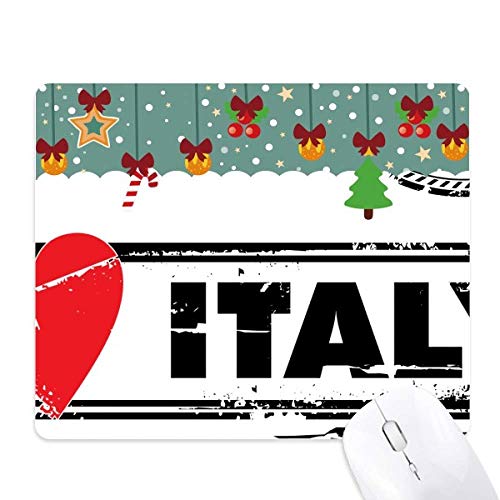 Tapis de souris I Love Italy en caoutchouc motif cœur pour bureau