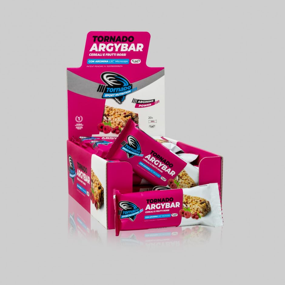 Tornado | ARGYBAR TORNADO | ad alto contenuto energetico da 35 g | barretta con Arginina |barretta energia rapida e prolungata | senza grassi idrogenati
