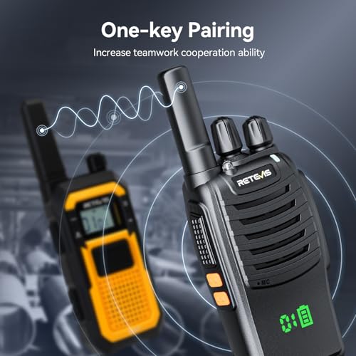 Image of Retevis H777H Two Way Radios Rechargeable, Compact Walkie Talkie (20 Pack) | Business FRS Radios for School, Events, Intuitive Power Channel Display, USB-C, Emergency Alarm, Flashlight, Ready to Use