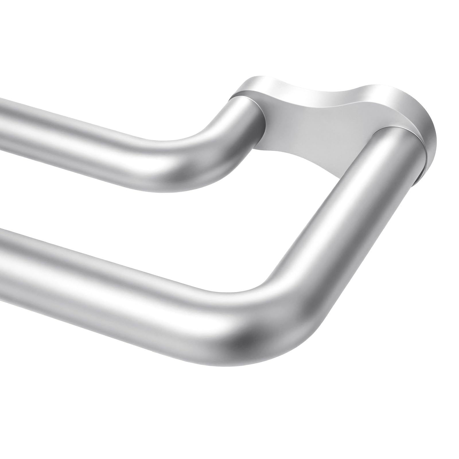 KAMANINA Double Curtain Rod 32 to 86 Inch, Silver Wrap Around Drapery Rods