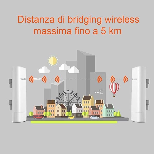 Tenda O3 Outdoor Access Point Esterno Wi Fi 2 4GHz 11N 150Mbps 210100Mbps Ethernet Port PoE Passivo  30 60 IP64 Waterproof Enclosure Protezione da Fulmini 6000V