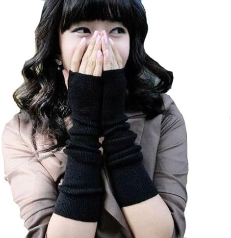 Smartele Hot Fashion Korean Style Weave Knit Soft Stretch Lady Women Girl Winter Warmer Arm Warmer Long Fingerless Gloves Crochet Warmer