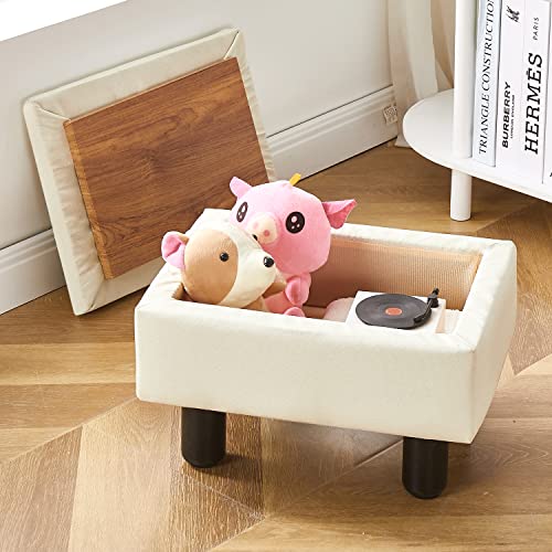 Cpintltr-Linen-Small-Foot-Stool-Ottomans-Rectangular-Footrest-Storage-Ottoman-Upholstered-Step-Stool-Seat-with-Solid-Wood-Legs-Modern-Accent-Stools-Suitable-for-Couch-Living-Room-Bedroom-Cream Cpintltr Linen Small Foot Stool Ottomans Rectangular Footrest Storage Ottoman Upholstered Step Stool Seat with Solid Wood Legs Modern Accent Stools Suitable for Couch Living Room Bedroom Cream